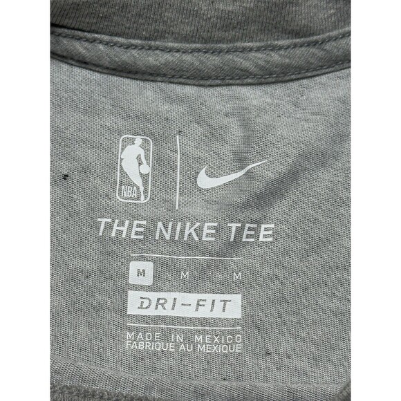 Milwaukee Bucks Nike Tee Shirt Dri-Fit NBA Basketball Hoop Logo Gray Size Medium - Picture 4 of 9